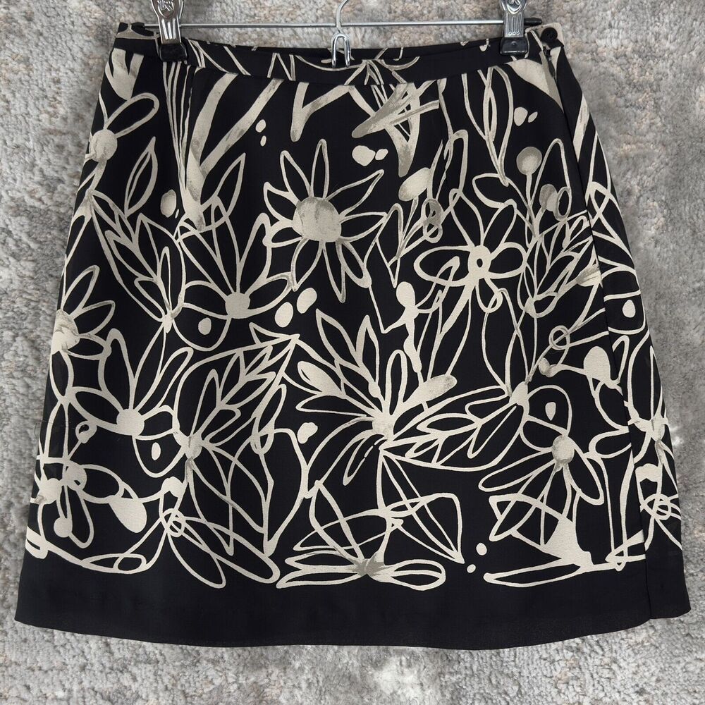 Patricia Jones Womens Size 4 Floral A Line Mini Skirt Button Zip Made in USA
